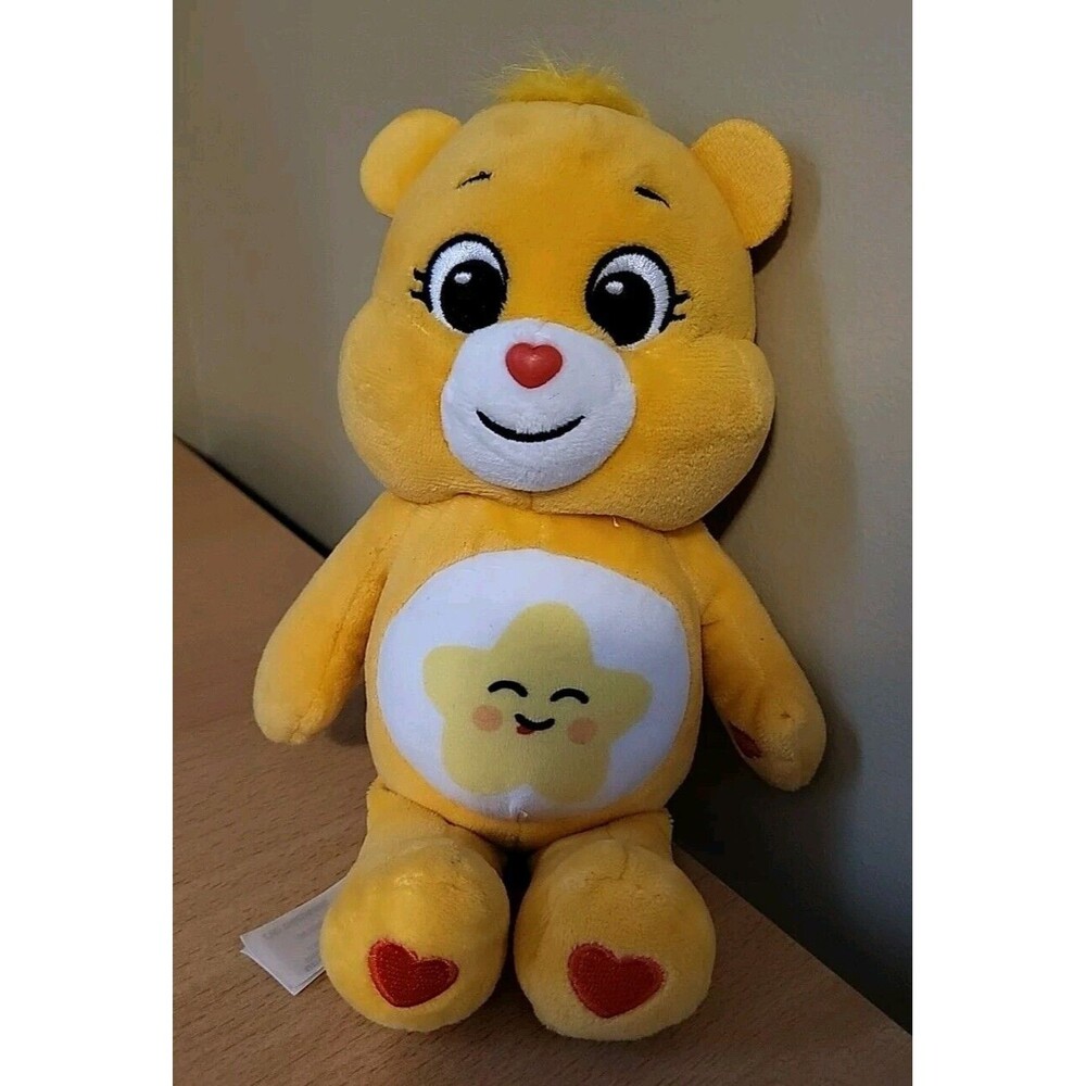 Care Bears 11" Plush Yellow Laugh-A-Lot Bear Star Stuffed 2021 Animal Preowned